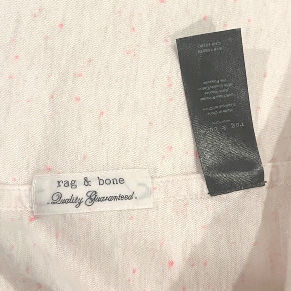 Rag and Bone white with pink speckles T shirt - size L - Picture 5 of 6
